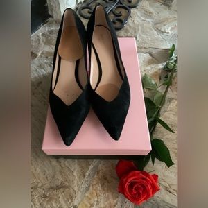 Kate Spade ♠️ Black Suede Crystal Embellished heel pump Size 8